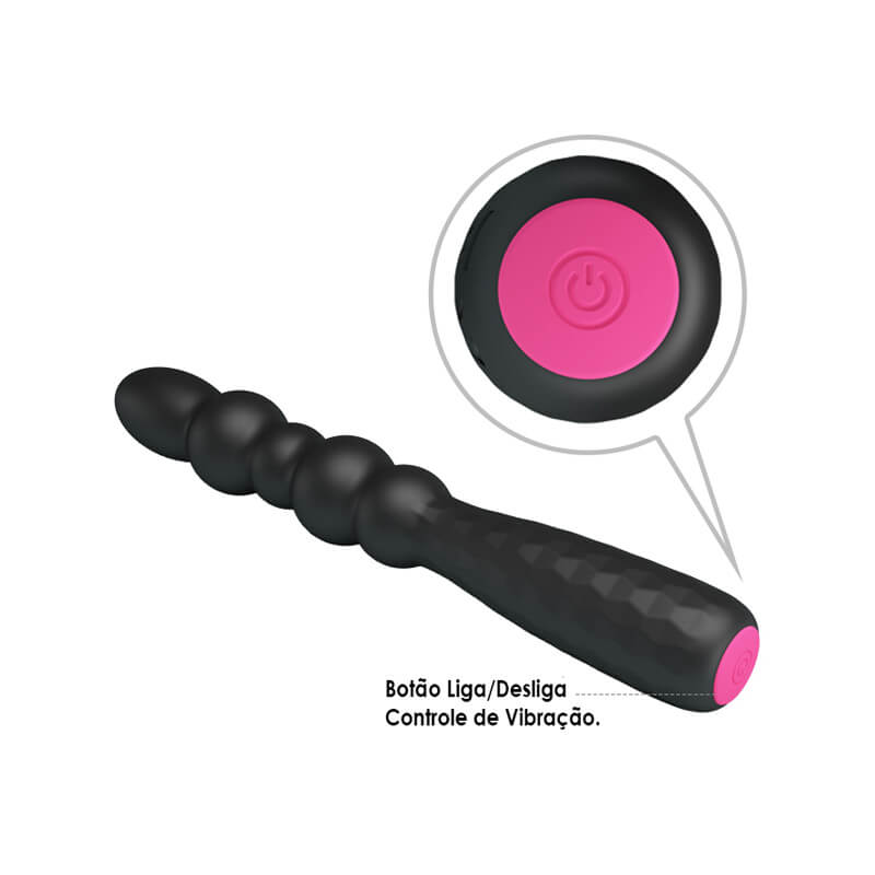 Vibrador de Ponto G Escalonado no Formato de Bastão com 12 Modos de Vibração - Pretty Love Monroe - 10,5 x 2,5 cm - 8