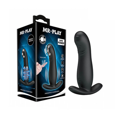 Foto 1 do produto Estimulador de Próstata Recarregável em Silicone com 7 Modos de Vibração e Função de Dedilhar - Pretty Love Mr. Play | 8,9 x 2,8 cm