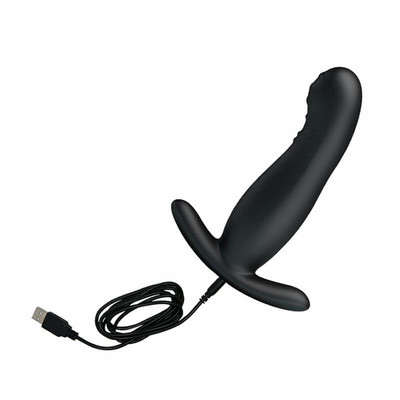 Foto 4 do produto Estimulador de Próstata Recarregável em Silicone com 7 Modos de Vibração e Função de Dedilhar - Pretty Love Mr. Play | 8,9 x 2,8 cm