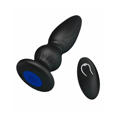 Plug Anal em Silicone com Formato Cônico e 12 Modos de Vibração com Controle Remoto sem Fio - Pretty Love Mr Play III | 10,6 x 3,4 cm
