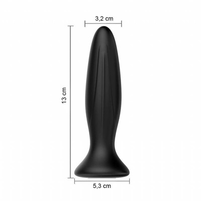 Foto 3 do produto Massageador Plug Anal com Vibro Recarregável em Silicone com 12 Modos de Vibrações - Pretty Love Mr Play - 10,3 x 3,2 cm