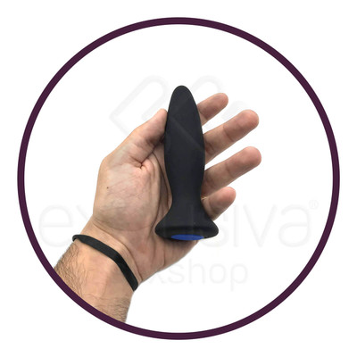 Massageador Plug Anal com Vibro Recarregável em Silicone com 12 Modos de Vibrações - Pretty Love Mr Play - 10,3 x 3,2 cm