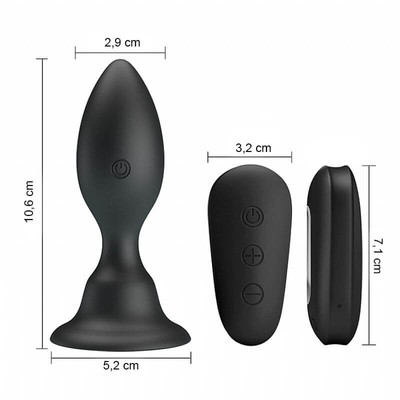 Foto 2 do produto Plug Anal com Vibro Recarregável em Silicone com Controle Remoto - Pretty Love Mr Play | 7,2 x 2,9 cm
