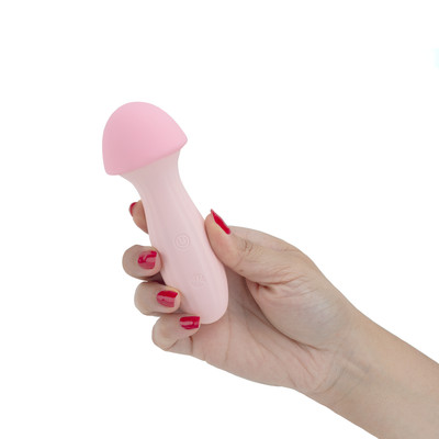 Vibrador com Formato de Cogumelo em Silicone, 12 Modos de Vibração e Recarregável - Pretty Love Mushroom | 13,2 x 4,9 cm