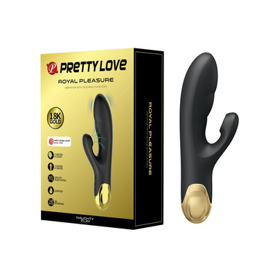 Vibrador Estimulador de Ponto G e Clítoris em Silicone com 7 Modos de Vibração, Sucção, Botão de Auto Limpeza e Função Memória - Pretty Love Naughty Play | 10,3 x 3,8 cm