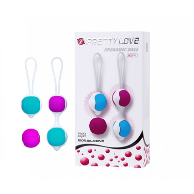 Foto 1 do produto Bolas com Peso para Pompoar em Silicone Soft Touch e Alça de segurança - Pretty Love Orgasmic Ball