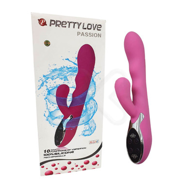 Foto 1 do produto Vibrador com Estimulador de Ponto G e Clitóris com 10 Modo de Vibrações e 3 Níveis de Intensidade - Pretty Love Passion | 13 x 3,5 cm | Disponível em 2 Cores
