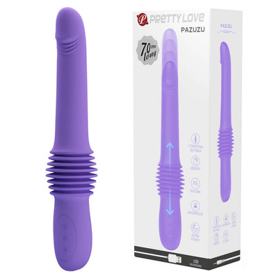 Foto 1 do produto Vibrador de Ponto G Recarregável em Silicone com Vibração e 3 Movimentos de Vai e Vem - Pretty Love Pazuzu - 15,5 x 3,5 cm | Disponível em 2 Cores