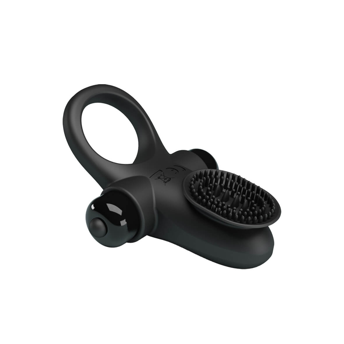 Anel Peniano com Estimulador de Clítoris e 10 Modos de Vibrações - Pretty Love Penis Ring II - 9.4 x 6,5 cm - 5