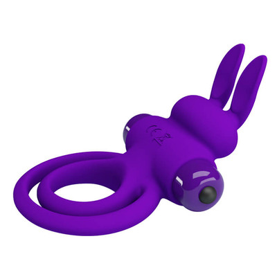 Foto 3 do produto Anel Peniano e Escrotal com Estimulador de Clítoris em Forma de Coelho e 10 Modos de Vibração - Pretty Love Penis Ring III - 11,5 x 6,5 cm | Disponível em 2 Cores