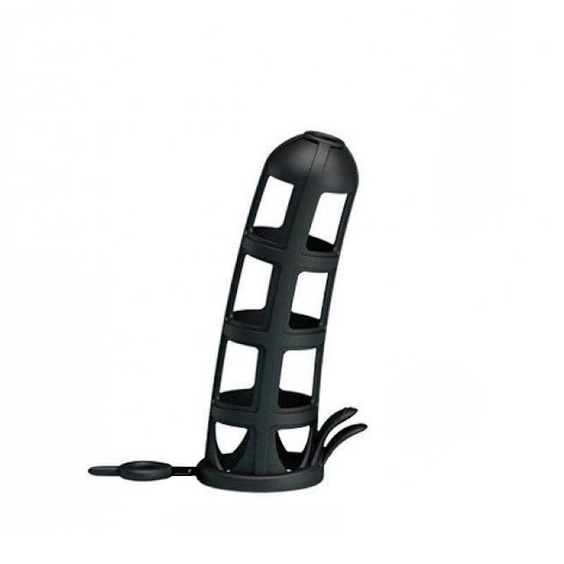 Capa Peniana Vazada Quadriculada em Silicone Flexível - Pretty Love Penis Sleeve | 11 x 3 cm - 2