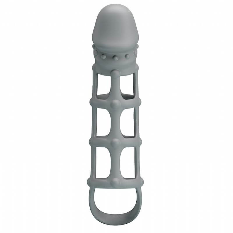 Capa Peniana Vazada em Silicone com Anel para Escroto - Pretty Love Penis Sleeve With Ball Strap - 2