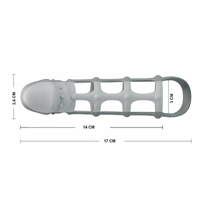 Foto 5 do produto Capa Peniana Vazada em Silicone com Anel para Escroto - Pretty Love Penis Sleeve With Ball Strap