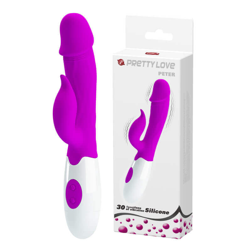 Vibrador Estimulador de Ponto G e Clítoris em Silicone com 29 Modos de Vibração - Pretty Love Peter | 9,4 x 3 cm | Disponível em 2 Cores - 9