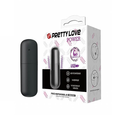 Cápsula Vibratória Recarregável com 12 Modos de Vibrações e Função Memória - Pretty Love Power | 6,1 x 1,8 cm | Disponível em 2 Cores