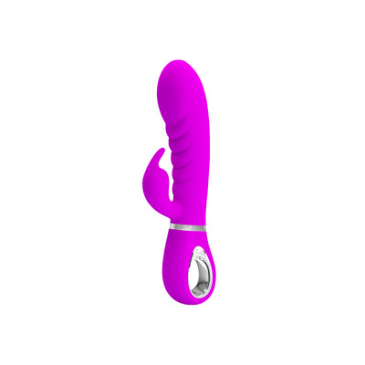 Foto 3 do produto Vibrador Estimulador de Ponto G e de Clítoris em Silicone Super Macio com 7 Modos de vibrações, Função Memória e Recarregável - Pretty Love Prescott | 11 x 3,9 cm