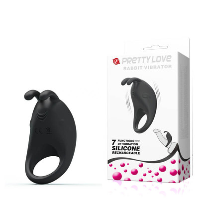 Anel Peniano Recarregável com 7 Modos de Vibrações e Estimulador de Clítoris com Forma de Coelho - Pretty Love Rabbit Vibrator