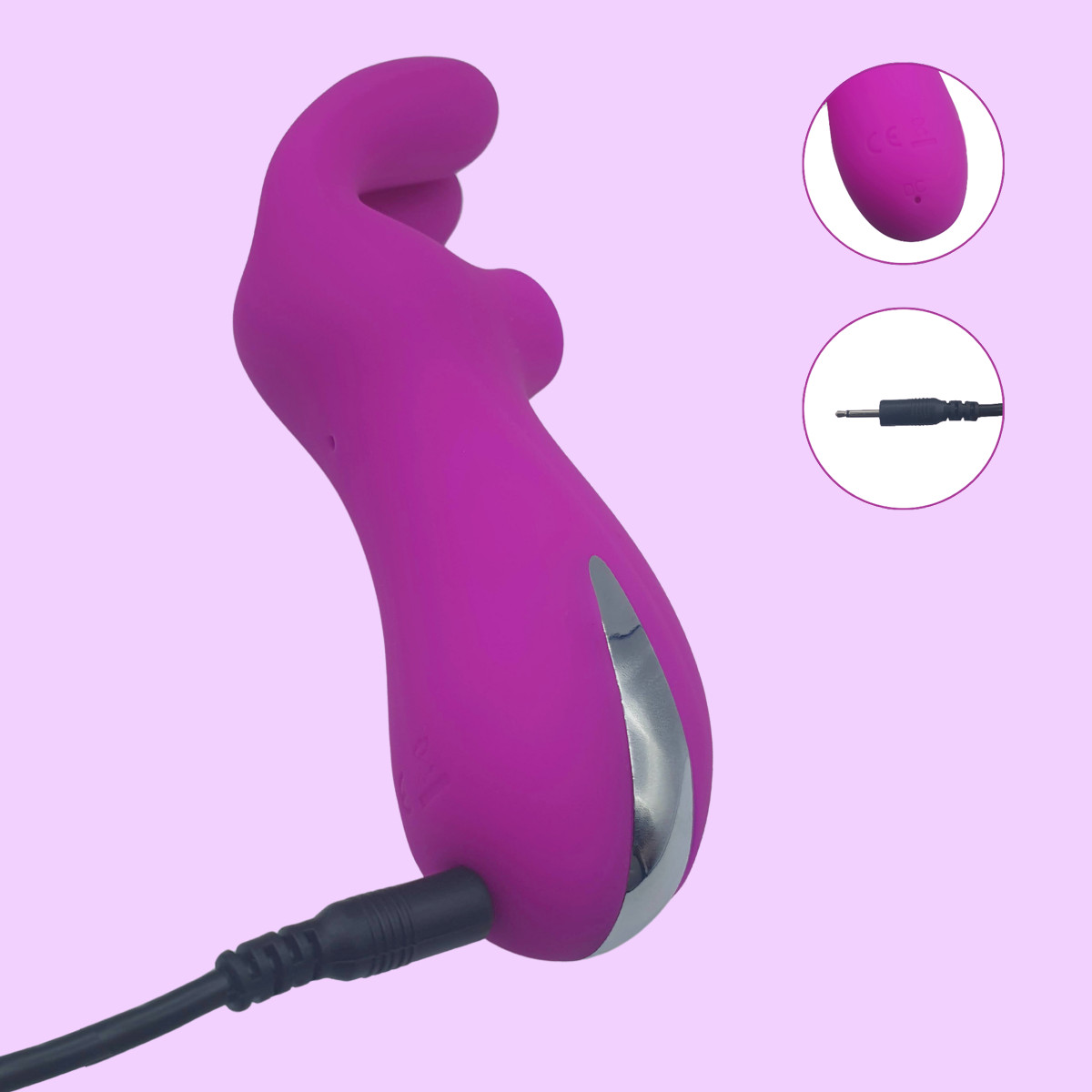 Estimulador de Clítoris Recarregável em Silicone com 7 Modos de Vibração e 7 Modos de Sucção - Pretty Love Ralap - 17 x 4 cm | Disponível em 2 Cores - 7