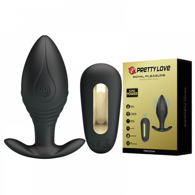 Plug Anal Recarregável com 12 Modos de Vibração, Controle Remoto sem Fio - Pretty Love Regina | 8,8  x 3,3 cm