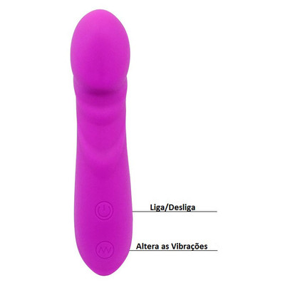 Foto 2 do produto Vibrador Recarregável em Soft Touch com 30 Funções de Vibração, à Prova D'Água - Pretty Love Reuben  | 13,5 x 3 cm