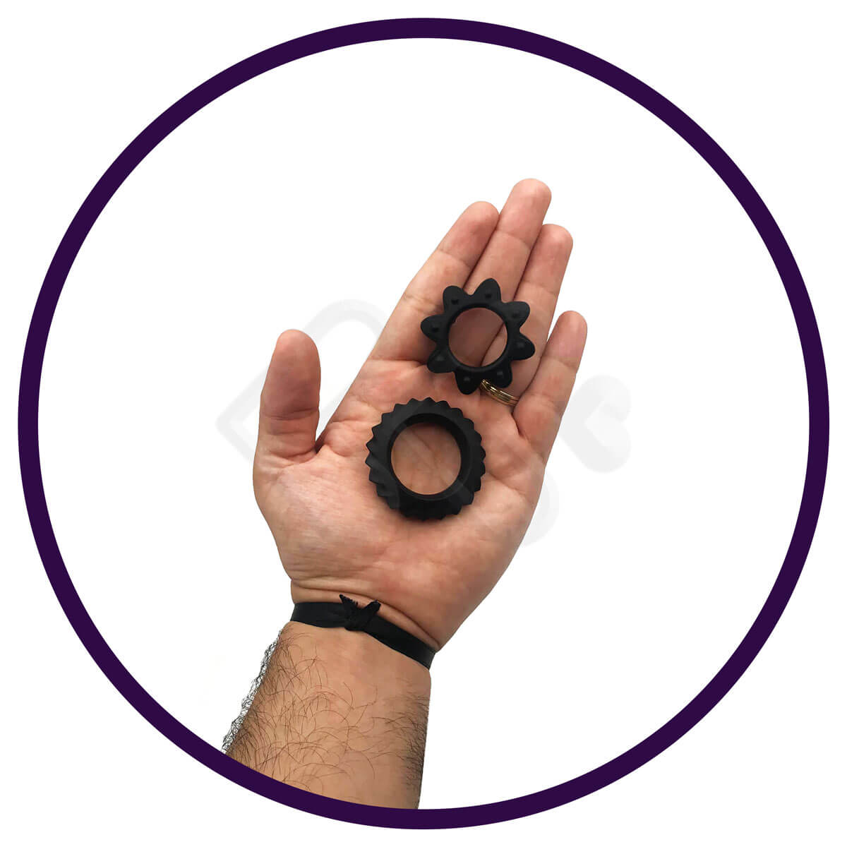 Pretty Love Ring Flowering - Kit com 2 Anéis Penianos em Silicone com Formatos Diferentes - 4,7 x 1 cm - 6