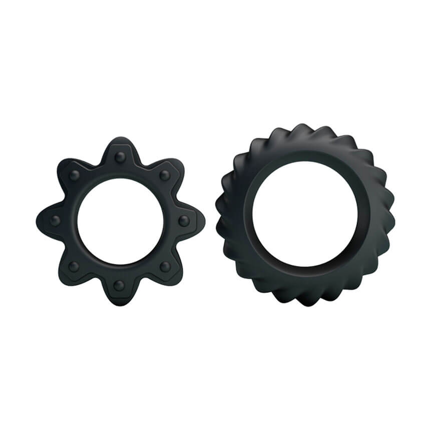 Pretty Love Ring Flowering - Kit com 2 Anéis Penianos em Silicone com Formatos Diferentes - 4,7 x 1 cm - 2