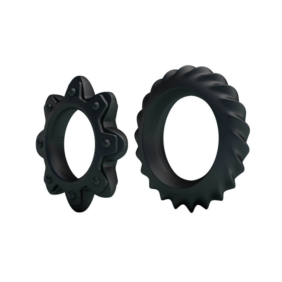 Pretty Love Ring Flowering - Kit com 2 Anéis Penianos em Silicone com Formatos Diferentes - 4,7 x 1 cm - 3