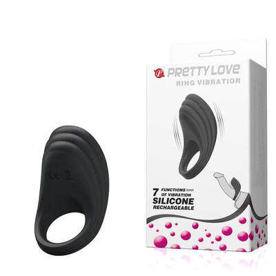 Foto 1 do produto Anel Peniano Recarregável com 7 Modos de Vibrações e Estimulador de clítoris - Pretty Love Ring Vibratior | 7,5 x 4,2 cm
