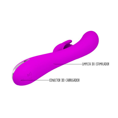 Foto 6 do produto Vibrador Estimulador de Ponto G e Clítoris em Silicone com 7 Modos de Vibração, Sucção e Recarregável - Pretty Love Sam | 21 x 3,5 cm