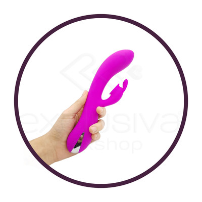 Vibrador Estimulador de Ponto G e Clítoris em Silicone com 7 Modos de Vibração, Sucção e Recarregável - Pretty Love Sam | 21 x 3,5 cm