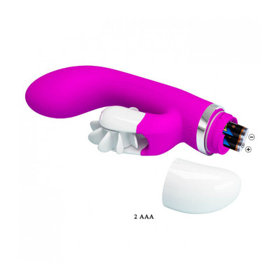 Foto 7 do produto Vibrador de Ponto G com 12 Modos de Vibração e Estimulador de Clitóris com Movimento de Língua - Pretty Love Sheila - 11,5 x 3,7 cm