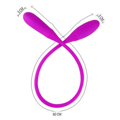 Foto 3 do produto Vibrador Duplo Recarregável com 7 Modos de Vibração, a Prova D'Água - Pretty Love Snaky Vibe III | 60 x 3 cm