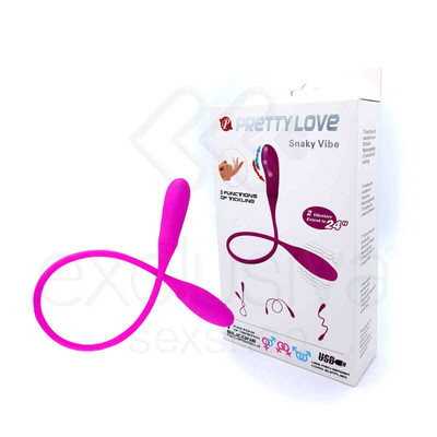 Vibrador Duplo Recarregável com 7 Modos de Vibração, a Prova D'Água - Pretty Love Snaky Vibe III | 60 x 3 cm