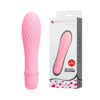 Foto 18 do produto Mini Vibrador em Silicone com Relevo e 10 Modos de Vibração - Pretty Love Solomon | 12,2 x 2,9 cm | Disponível em 5 Cores