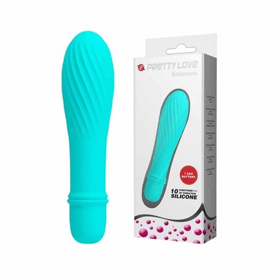 Foto 2 do produto Mini Vibrador em Silicone com Relevo e 10 Modos de Vibração - Pretty Love Solomon | 12,2 x 2,9 cm | Disponível em 5 Cores