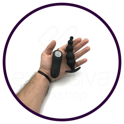 Foto 5 do produto Plug Anal em Silicone com Formato Escalonado e 12 Modos de Vibração com Controle Remoto - Pretty Love Special Anal Stimulation | 11 x 2,9 cm