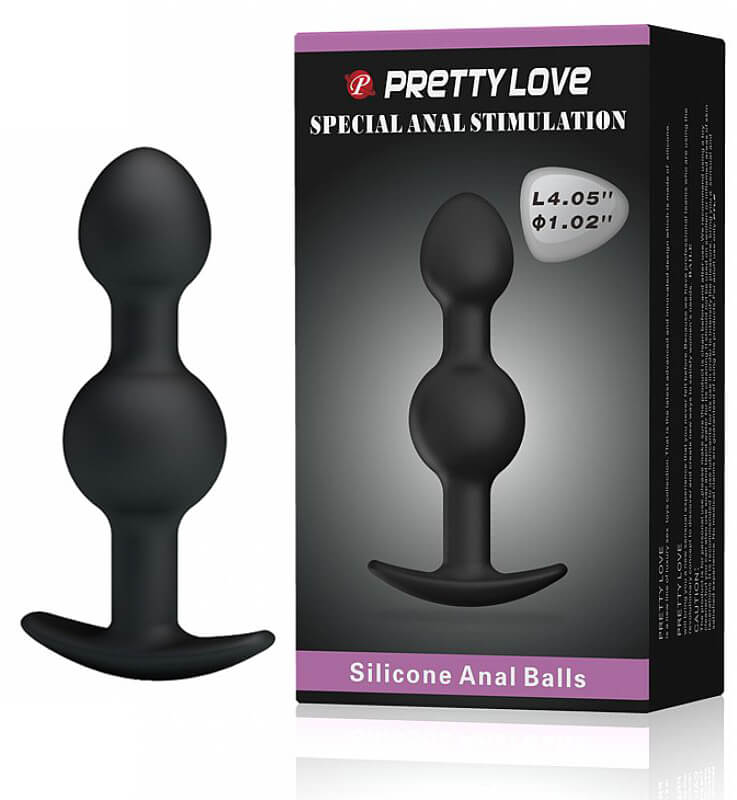 Pretty Love Special Anal Stimulation - Plug Anal em Silicone Soft Touch com 2 Esferas Para Pompoar em Tamanhos Gradativos - 10,6 x 2,6 cm - 1