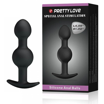 Foto 1 do produto Pretty Love Special Anal Stimulation - Plug Anal em Silicone Soft Touch com 2 Esferas Para Pompoar em Tamanhos Gradativos - 10,6 x 2,6 cm