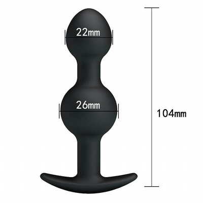 Foto 5 do produto Pretty Love Special Anal Stimulation - Plug Anal em Silicone Soft Touch com 2 Esferas Para Pompoar em Tamanhos Gradativos - 10,6 x 2,6 cm