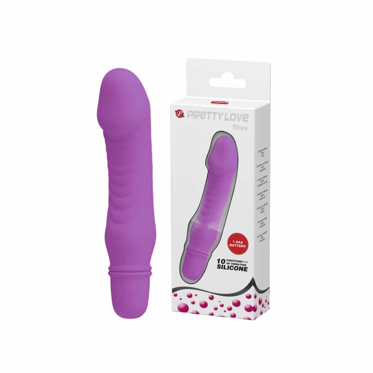 Mini Vibrador em Silicone com Glande Definida e 10 Modos de Vibração - Pretty Love Stev - 8,5 x 2,3 cm | Disponível em 5 Cores - 12