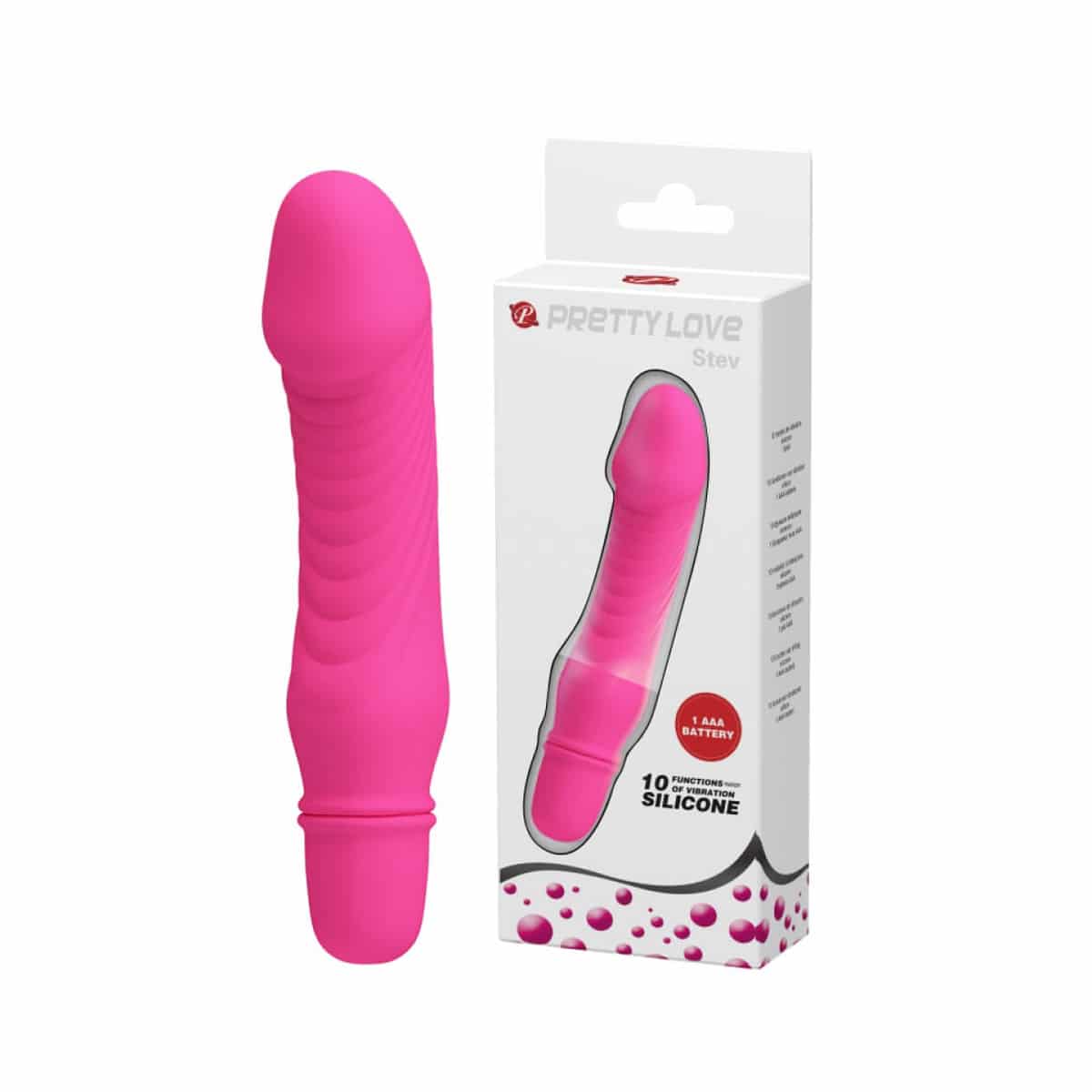 Mini Vibrador em Silicone com Glande Definida e 10 Modos de Vibração - Pretty Love Stev - 8,5 x 2,3 cm | Disponível em 5 Cores - 16