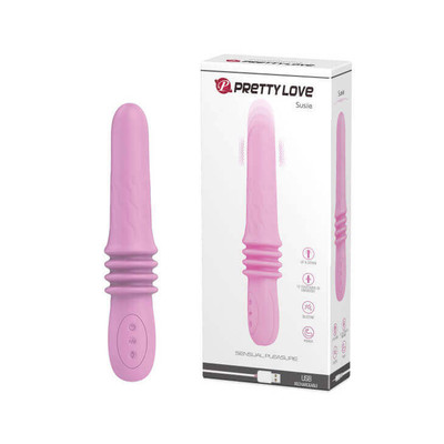 Foto 1 do produto Vibrador Recarregável com 12 Modos de Vibrações e 4 Modos Vai e Vem - Pretty Love Susie - 13 x 3,5 cm | Cor: Rosa