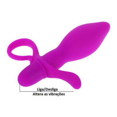 Foto 4 do produto Plug Anal em Soft Touch com Plug Lateral e 10 Funções de Vibração - Pretty Love Taylor | 9 x 3,5 cm