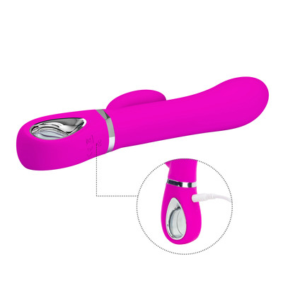 Foto 6 do produto Vibrador Rotativo com Estimulador de Clítoris, Recarregável em Silicone com 4 Modos de Rotação e 12 Modos de Vibração - Pretty Love Ternence | 10,7 x 3,3 cm
