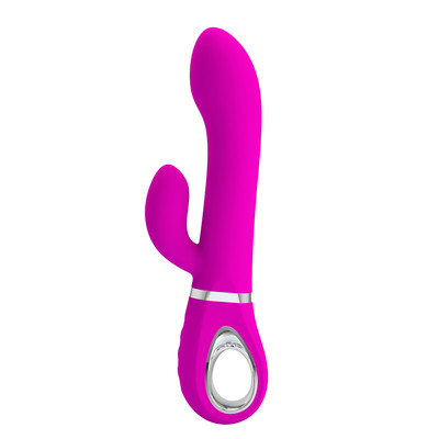 Foto 2 do produto Vibrador Rotativo com Estimulador de Clítoris, Recarregável em Silicone com 4 Modos de Rotação e 12 Modos de Vibração - Pretty Love Ternence | 10,7 x 3,3 cm
