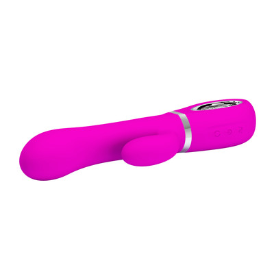 Foto 4 do produto Vibrador Rotativo com Estimulador de Clítoris, Recarregável em Silicone com 4 Modos de Rotação e 12 Modos de Vibração - Pretty Love Ternence | 10,7 x 3,3 cm