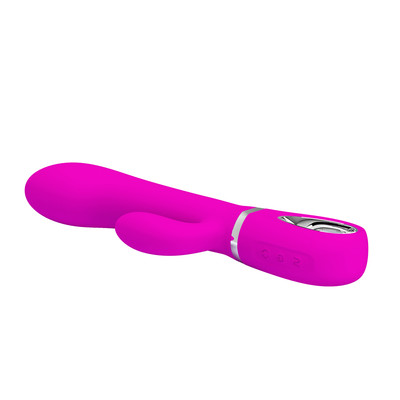Foto 5 do produto Vibrador Rotativo com Estimulador de Clítoris, Recarregável em Silicone com 4 Modos de Rotação e 12 Modos de Vibração - Pretty Love Ternence | 10,7 x 3,3 cm