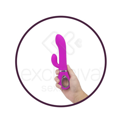 Vibrador Rotativo com Estimulador de Clítoris, Recarregável em Silicone com 4 Modos de Rotação e 12 Modos de Vibração - Pretty Love Ternence - 19,8 x 3,3 cm