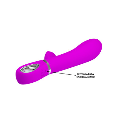 Foto 7 do produto Vibrador Estimulador de Ponto G e Clítoris em Silicone Super Macio com 7 Modos de Vibrações e Recarregável - Pretty Love Thomas | 10 x 3,7 cm