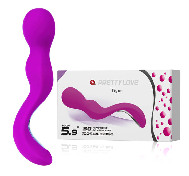 Pretty Love Tiger - Massageador Recarregável em Soft Touch com 30 Modos de Vibração -16,5 x 3,5 cm | Cor: Roxo - 1